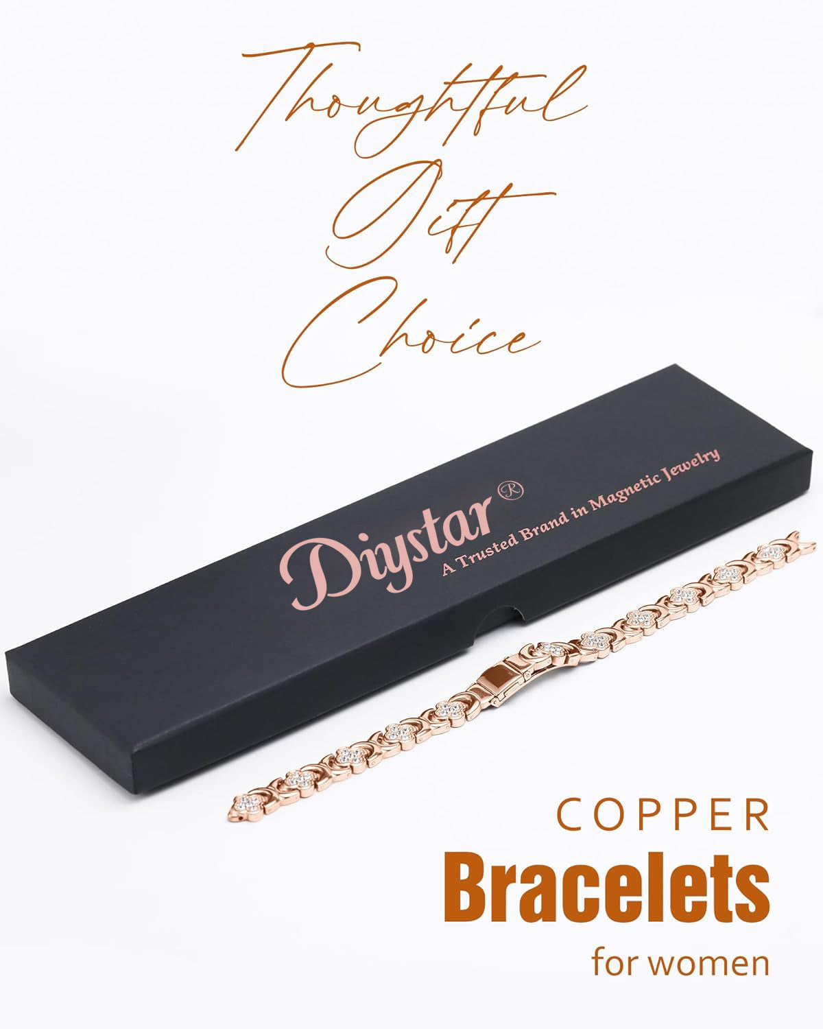 🔥Diystar® Copper Bracelets for Women. Pure Copper Magnetic Bracelet with 3800 Gauss Effective Magnets